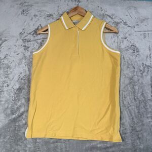 VTG Pierre Cardin Yellow Sleeveless Polo Shirt Womens Medium 90s Preppy Athletic